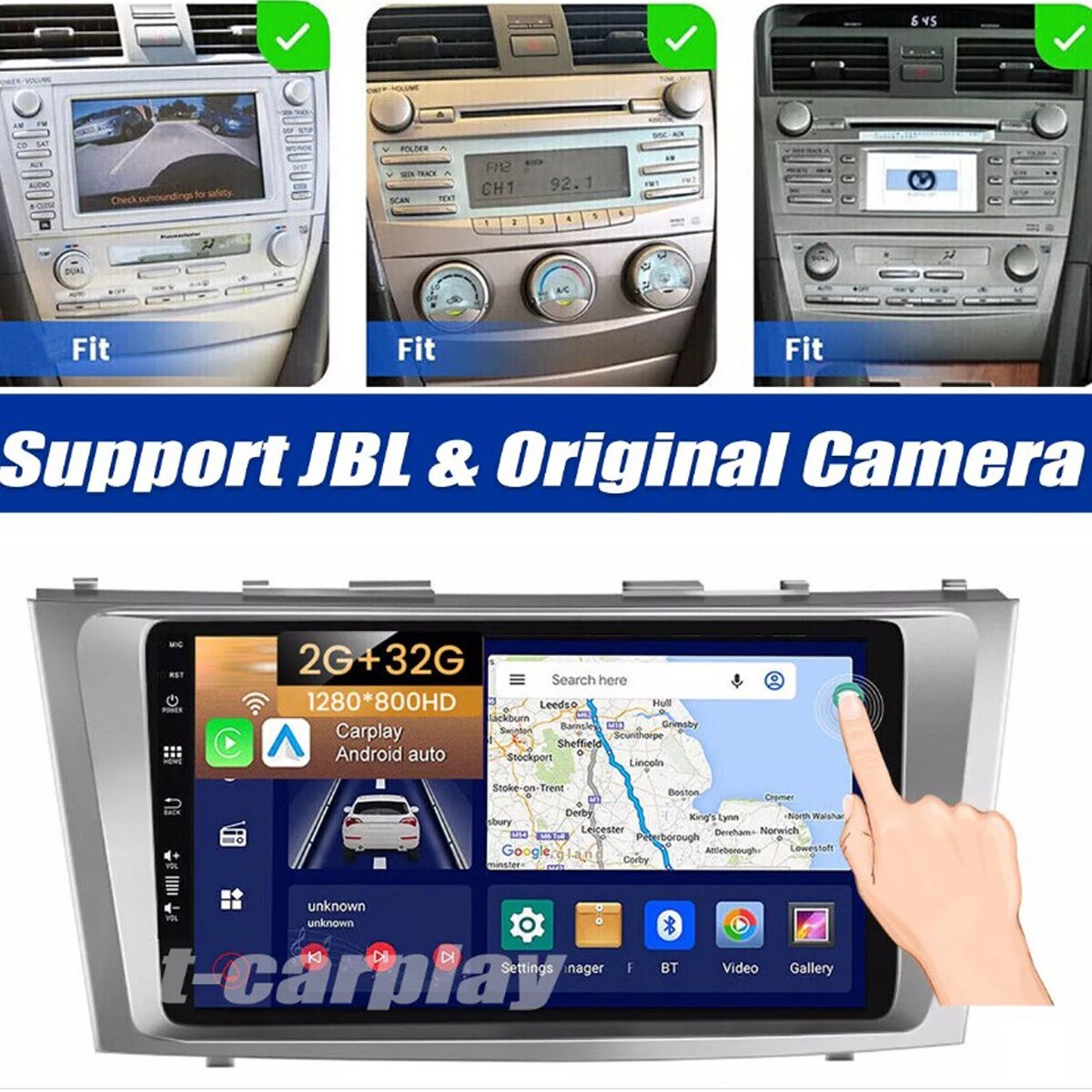CarPlay For 2007-2011 TOYOTA CAMRY Android Car Stereo Radio GPS Navi Support JBL