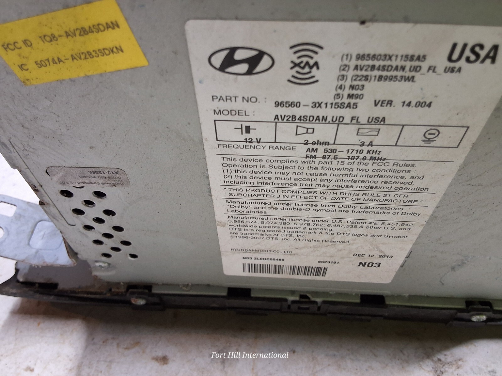 14 15 16 Hyundai Elantra AM FM XM Bluetooth navigation radio 96560-3X115 OEM