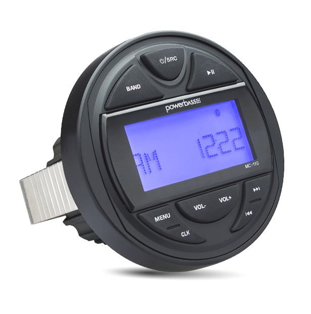 Powerbass MC-110 Digital Media Receiver 2.75″ LCD Marine Grade with Bluetooth