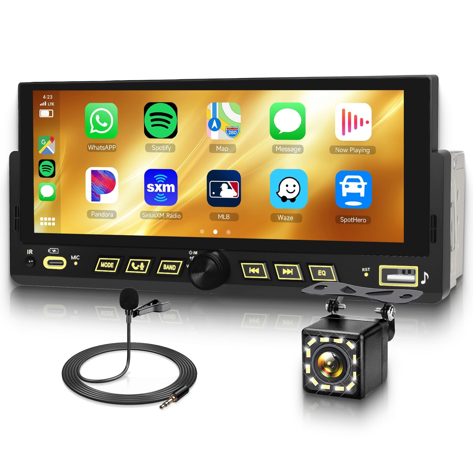 Single DIN Car StereoWireless Carplay Android Auto, 6.86-inch Touch Screen…