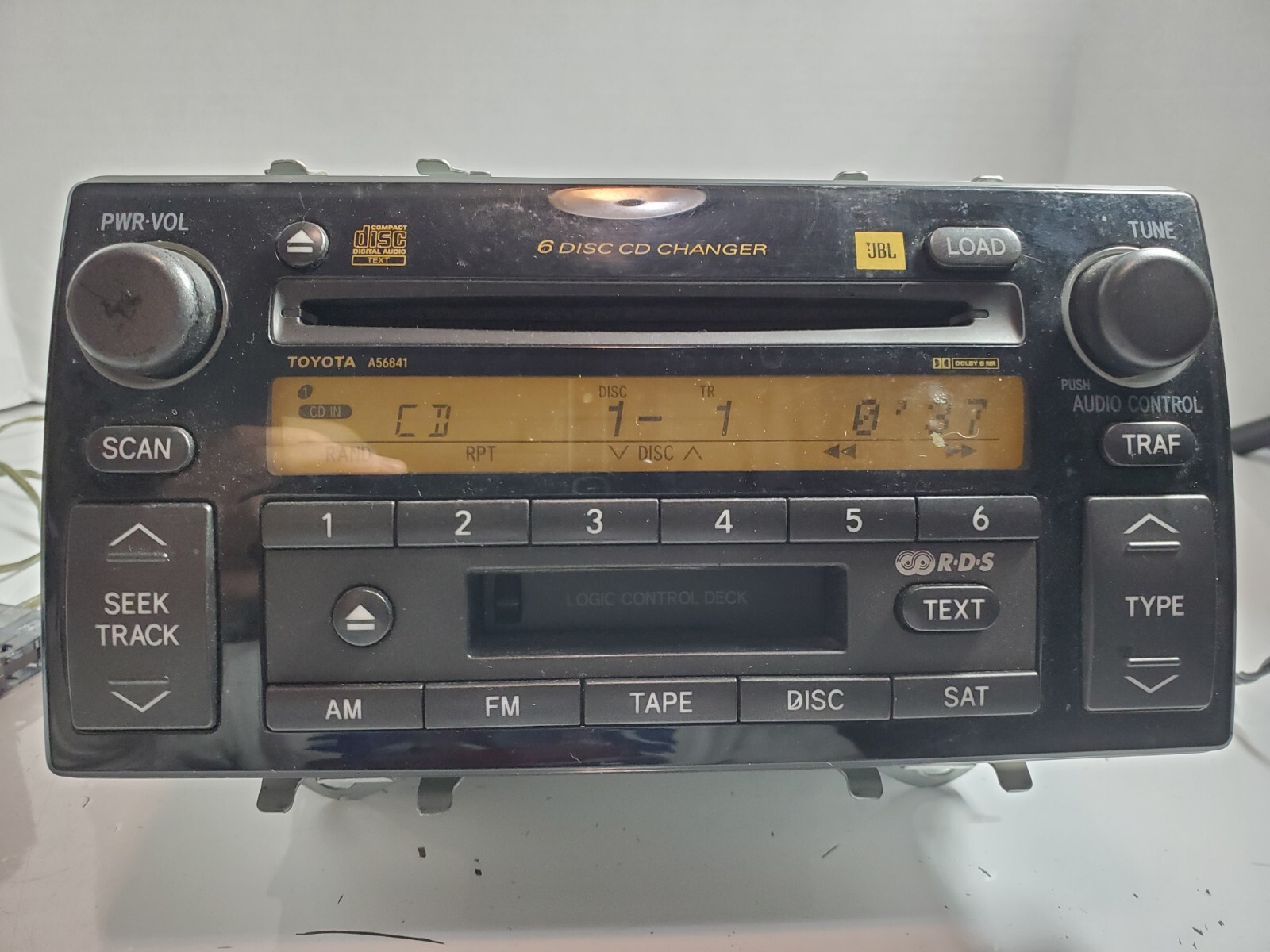 AS-IS OEM Toyota 86120-AA210 6 Disc CD / Cassette Tape Player Double DIN Stereo
