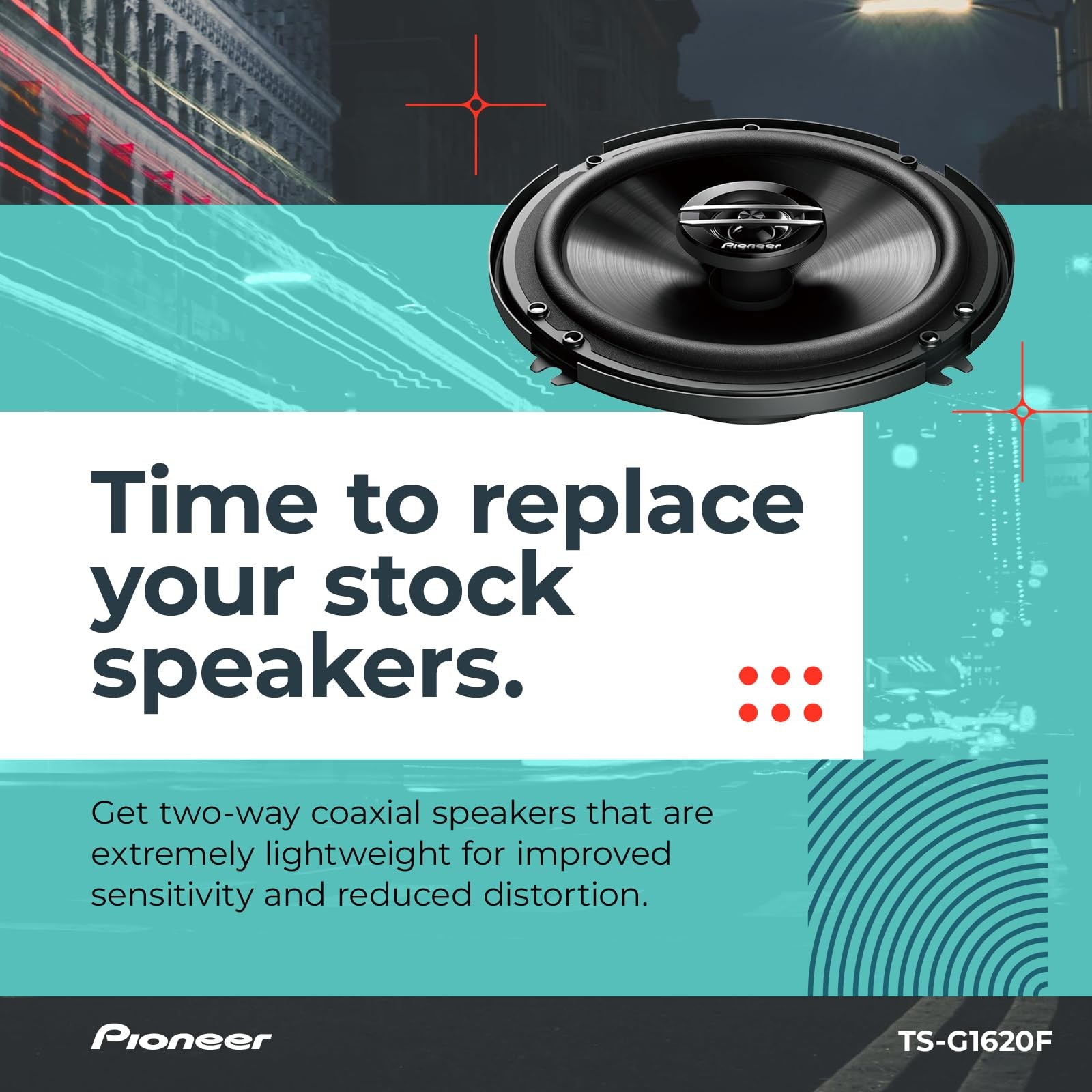 G-Series TS-G1620F 6.5” 2-Way Speakers (Pair) – 300W Max, Balanced Sound + Smoot