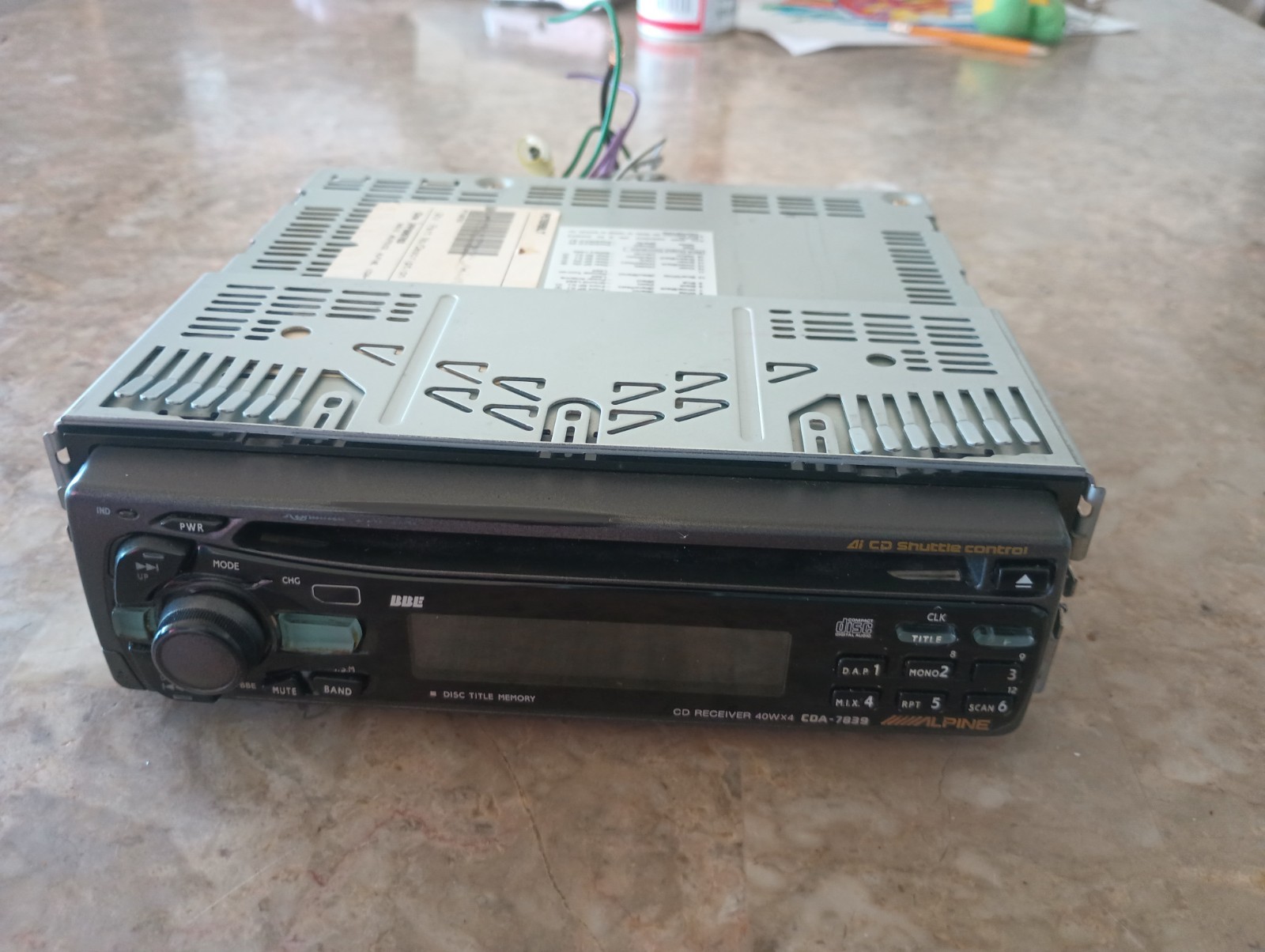 Vintage Alpine CDA-7839 CD Receiver w/ Wiring Harness Tested & Works