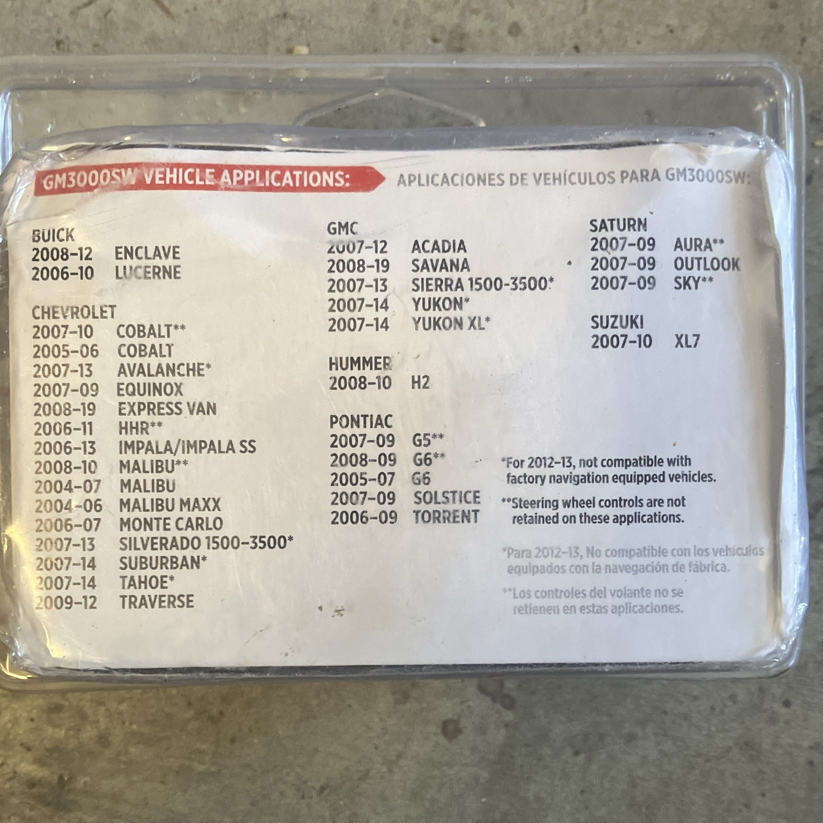 Scosche GM3000SW Stereo Replacement Interface Wiring Harness Select GM ( New )