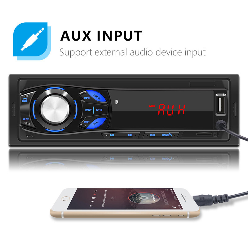 Single 1 Din Audio Digital Car Radio FM Charging USB/AUX/TF Bluetooth Player MP3