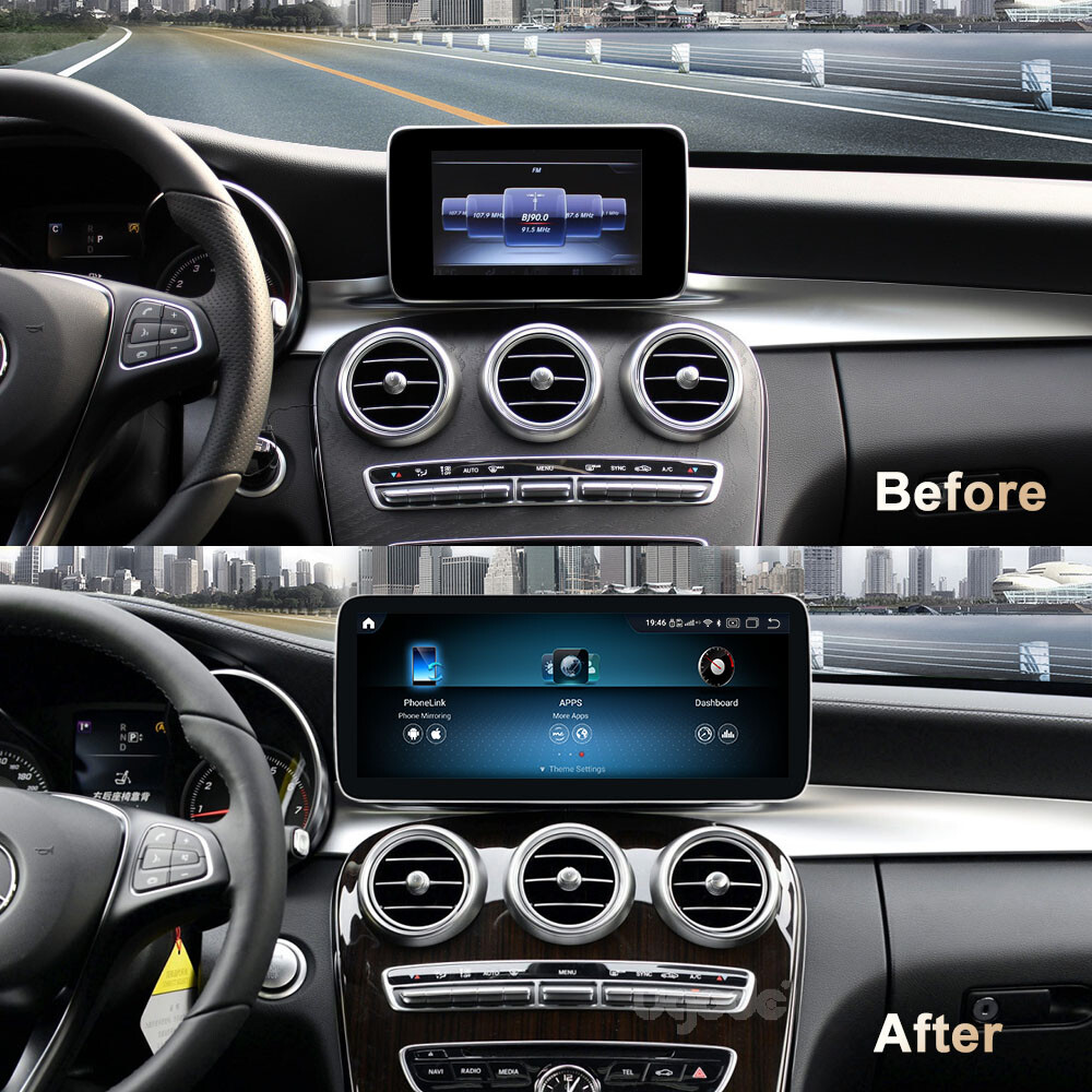 12.3″ Android Screen 8+256G CarPlay Autoradio Mercedes Benz C GLC W205 2014-2019