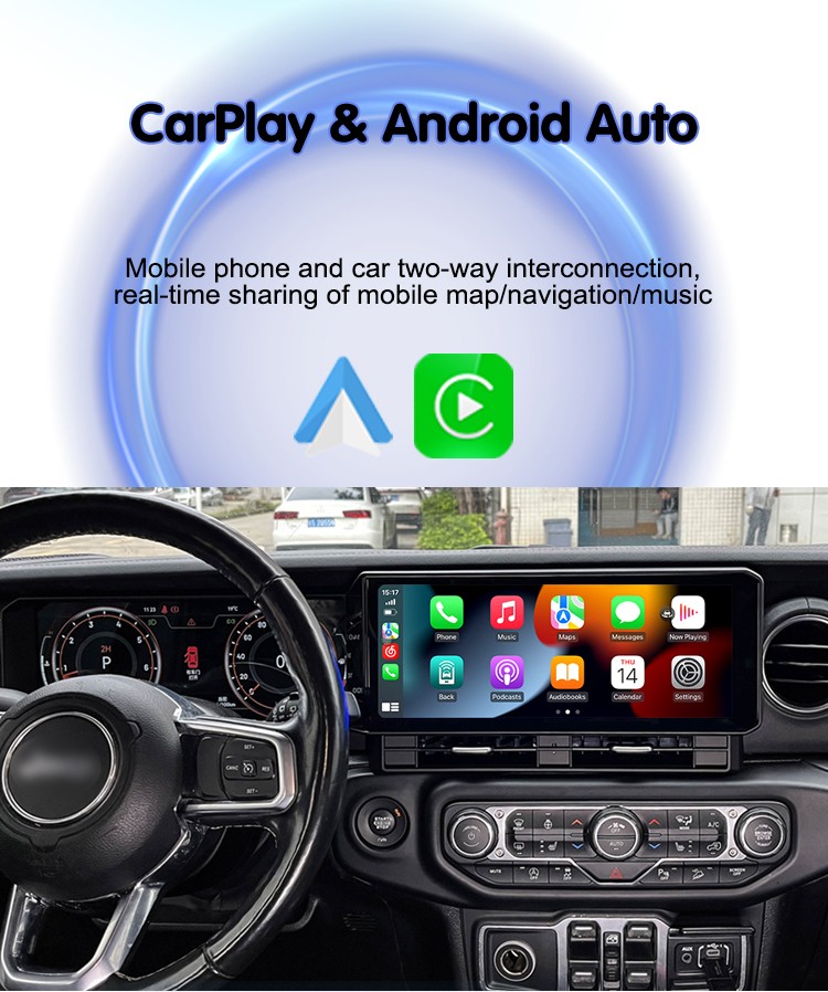 Dual Screen Car Radio for Jeep Wrangler JL Gladiator 2018-2023 Stereo Upgrade
