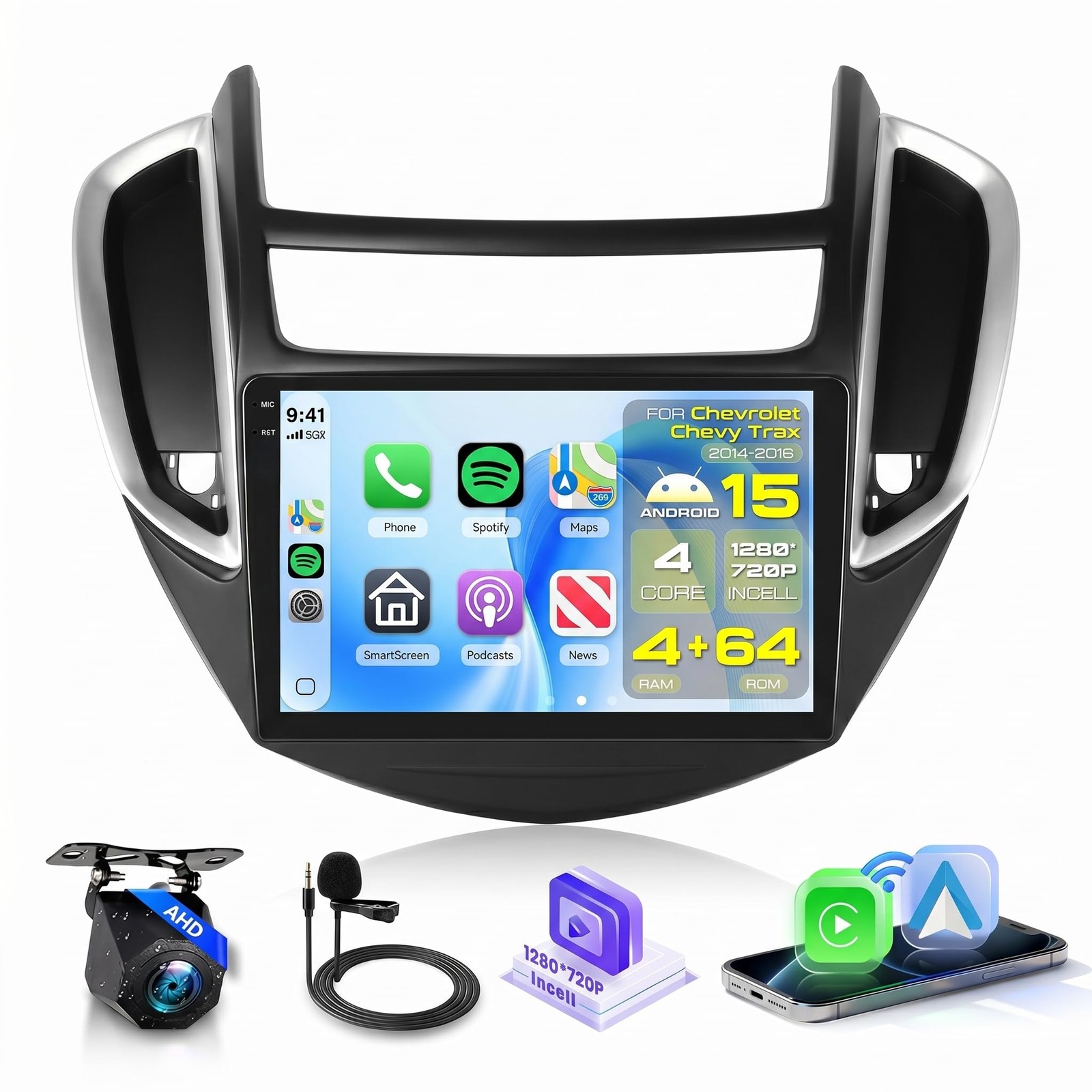 4G+64G Android Car Radio for Chevrolet Chevy Trax 2014 2015 2016 Car Stereo R…