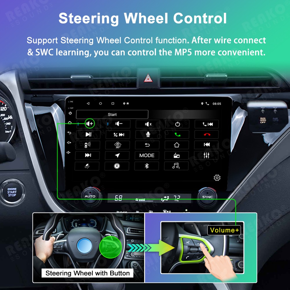 10.1” 2+32G Car Radio Player For TOYOTA CAMRY 2017-2020 Carplay With Camera