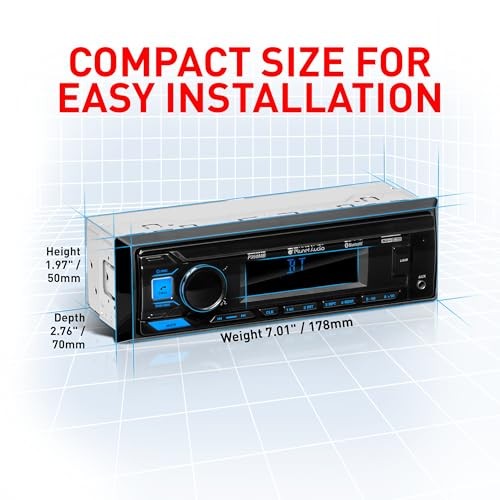 P350MB Car Audio Stereo System – Single Din, Bluetooth Audio and Single DIN