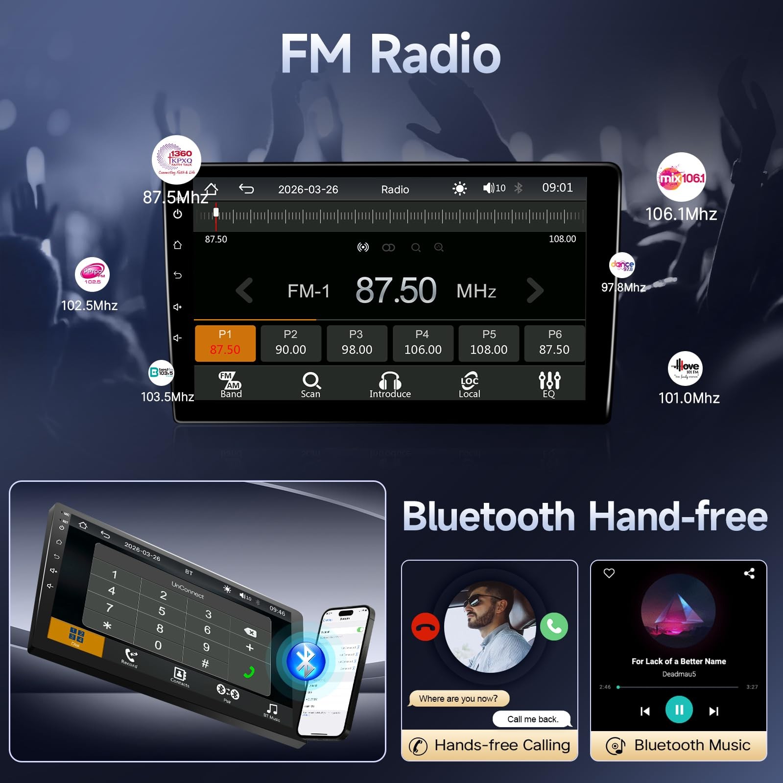 9″ Touchscreen Wireless Carplay Stereo for 2007-2011 Toyota Camry