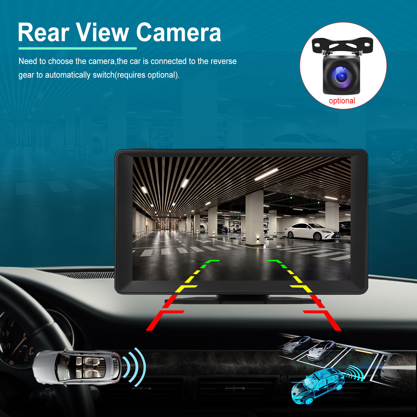 Car DVR Dash Cam Auto Monitor Portable Car Radio Bluetooth Player Night Vision