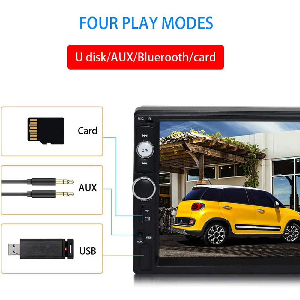 7″ Double 2 DIN Car MP5 Player Bluetooth Touch Screen Stereo Radio w/ Camera US