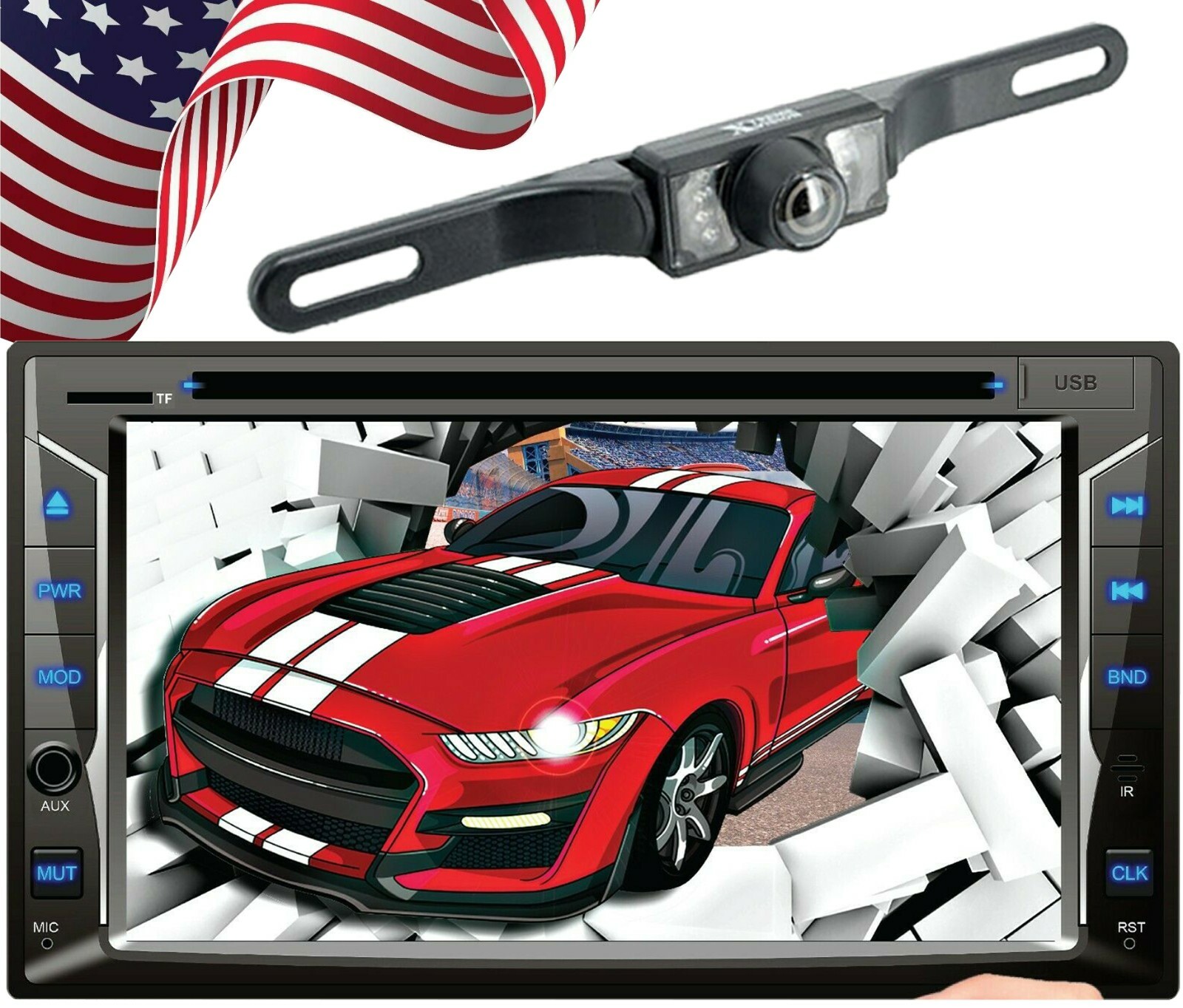 Audiotek 6.2″ Touch Screen Mirror Link For Android & IOS+ Rearview XV-95BK Cam