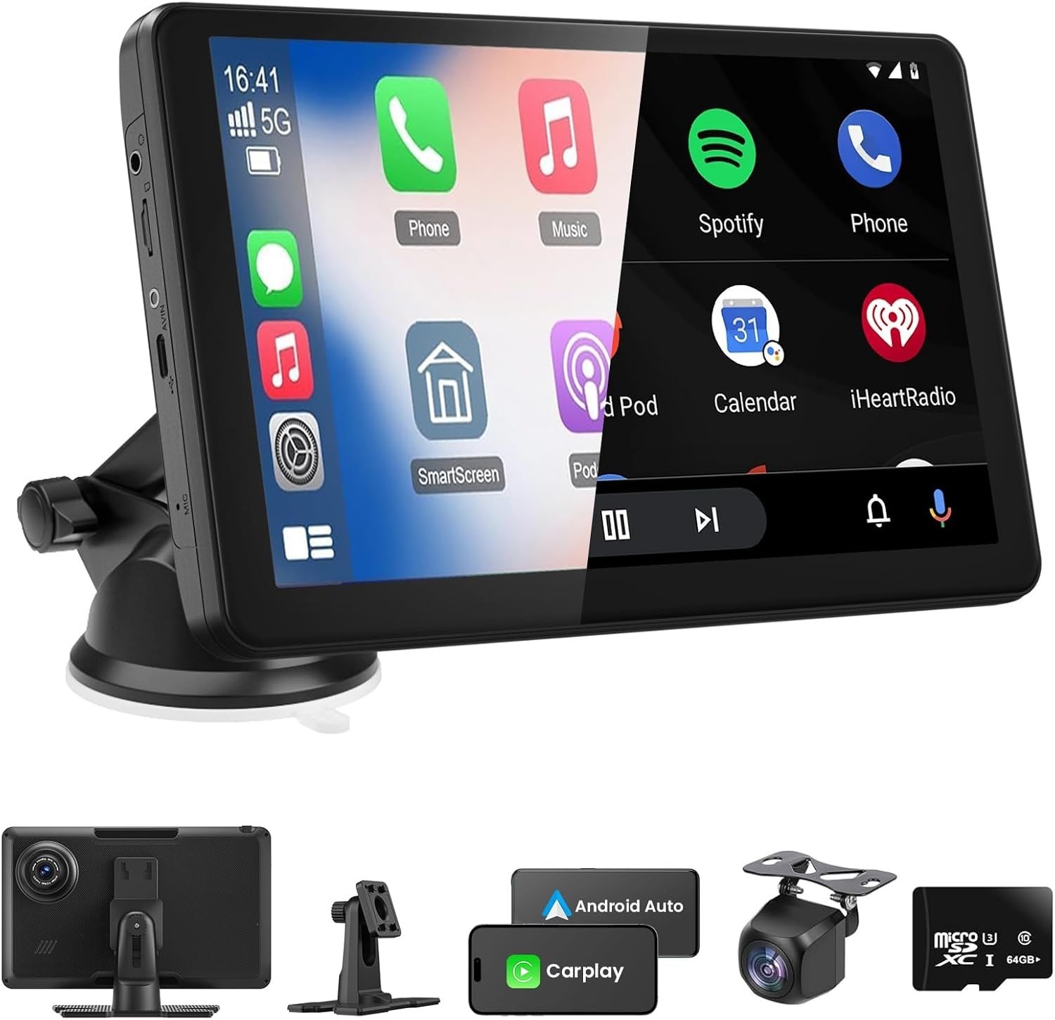 9-Inch Wireless Carplay Screen with 4K Dash Cam & 1080p Backup – Ultimate Safety
