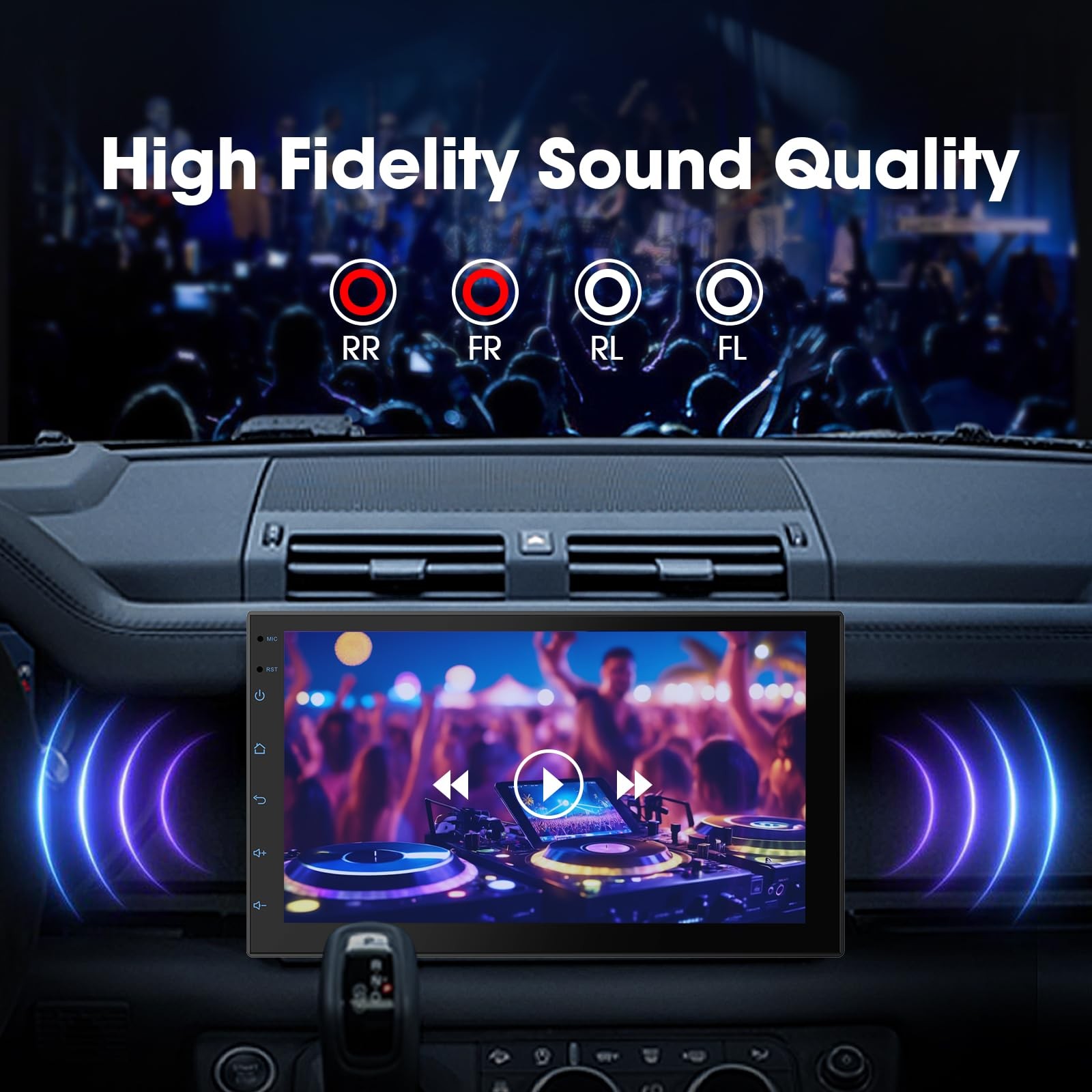 Haudio 7 “ Double Din Car Stereo, Touch Radio with Wireless 2+32GB, Black