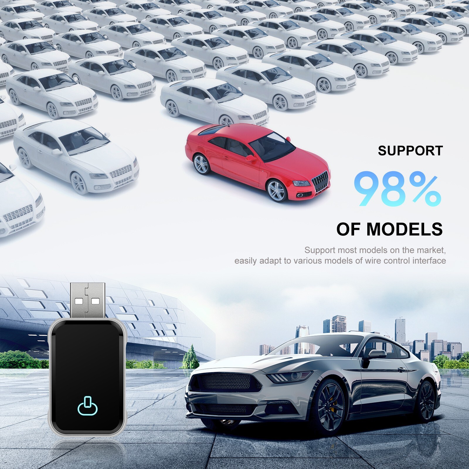 Wired to Wireless CarPlay & Android Auto Adapter – Plug & Play, Fast Connection