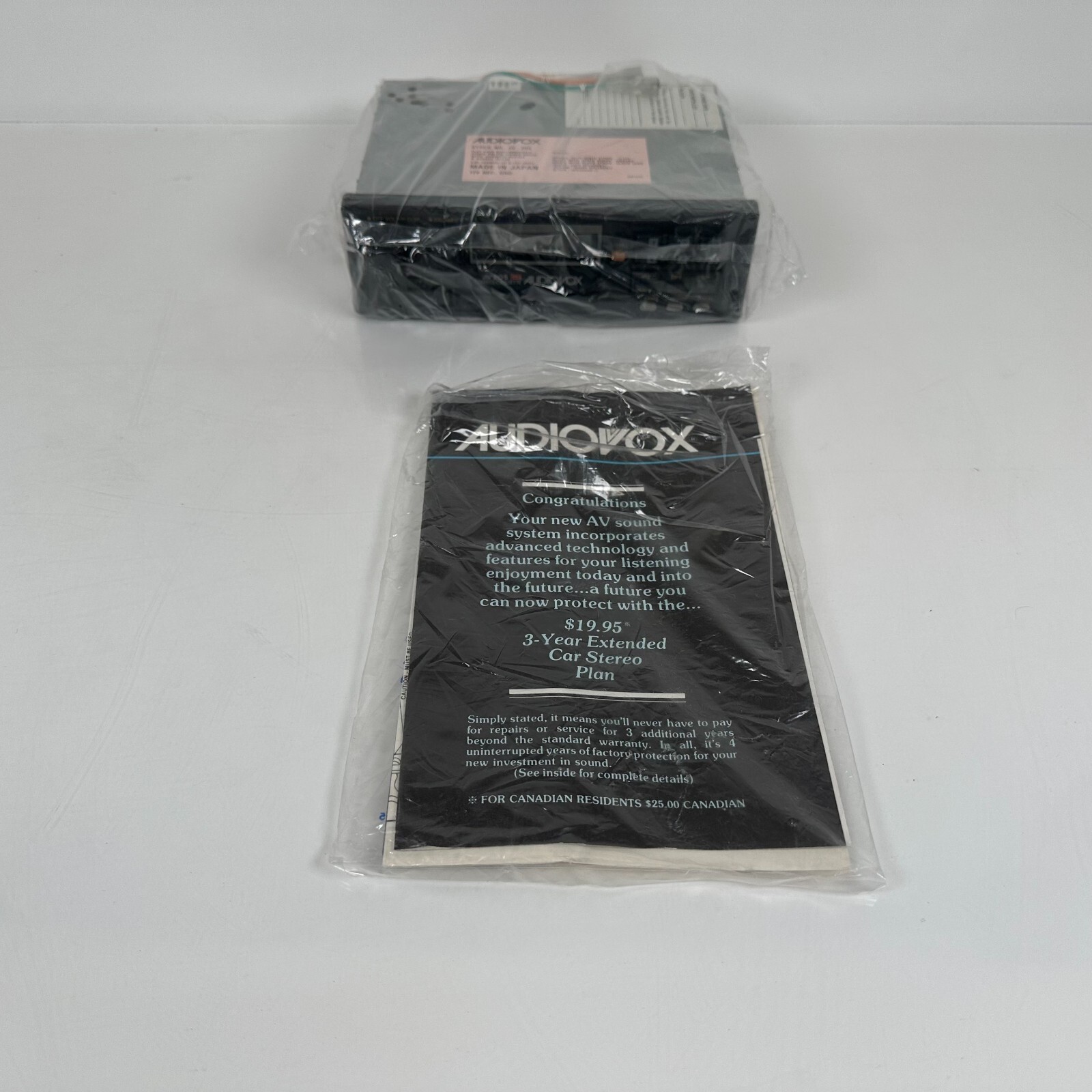 NOS Audiovox AV-205 Flat Face AM/FM/MPX Radio w/ Cassette Player + Mounting Kit!