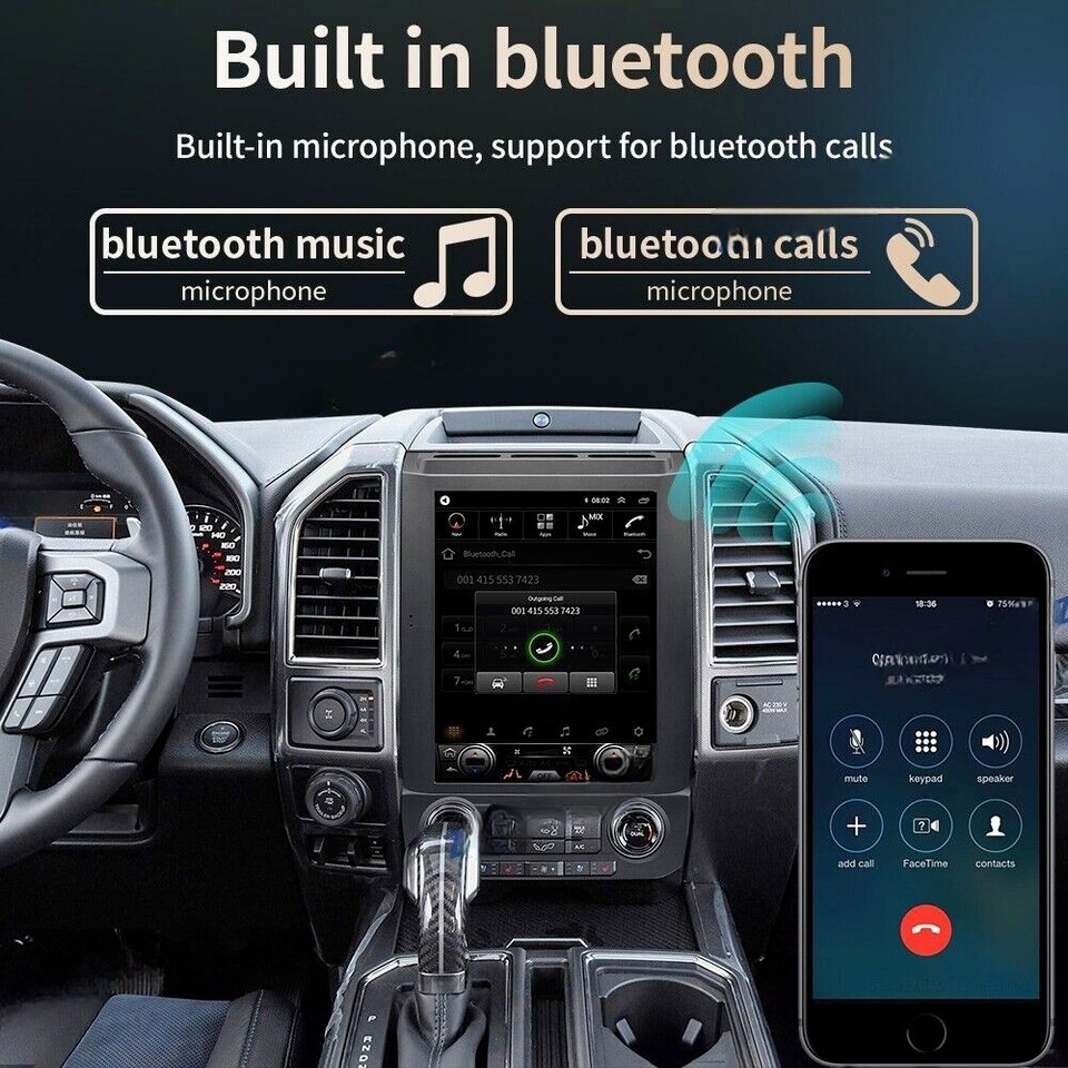12.1″ Android Carplay Car Stereo Radio GPS Navi 2+32GB For Ford F150 2016-2021
