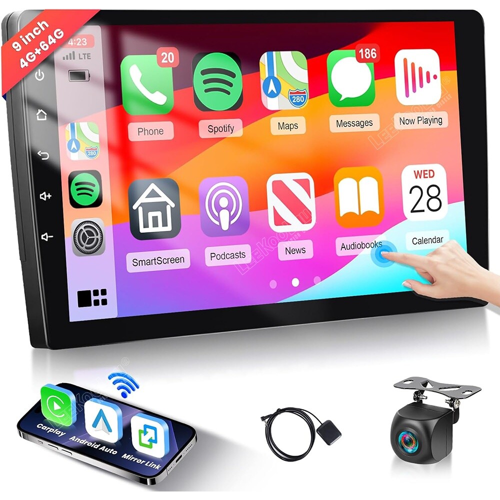 4G+64GB Apple Carplay Car Stereo Radio Android 13.0 GPS Navi WIFI FM RDS Camera