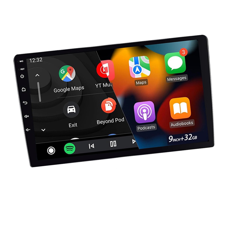 Wireless CarPlay Android Auto GPS Double Din Car Radio HD Touchscreen 2+32G 9″