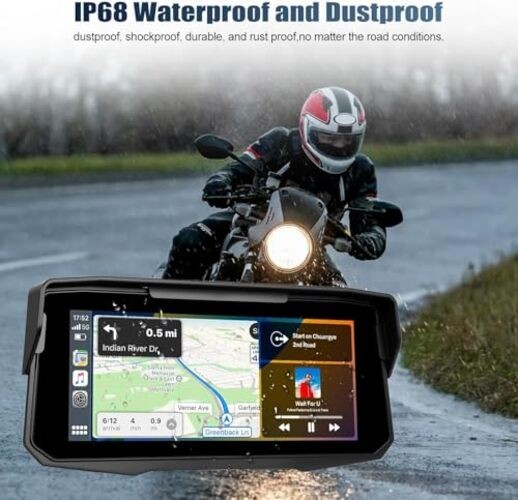 6.86 Inch Motorcycle Carplay Screen with Wireless Carplay & P2-6.86″ IP68