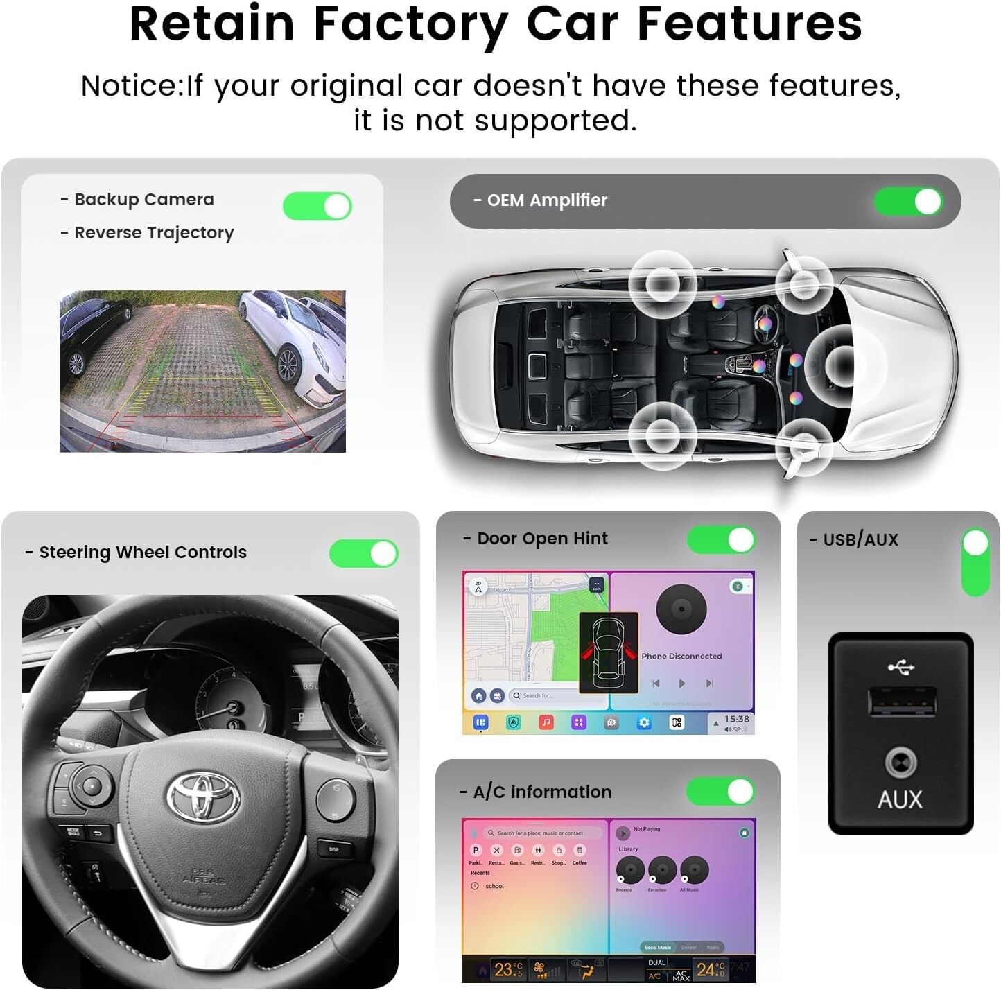 Dasaita 10.33” Car Stereo for Toyota Corolla 2014-2016 GPS DTS WiFi CarPlay