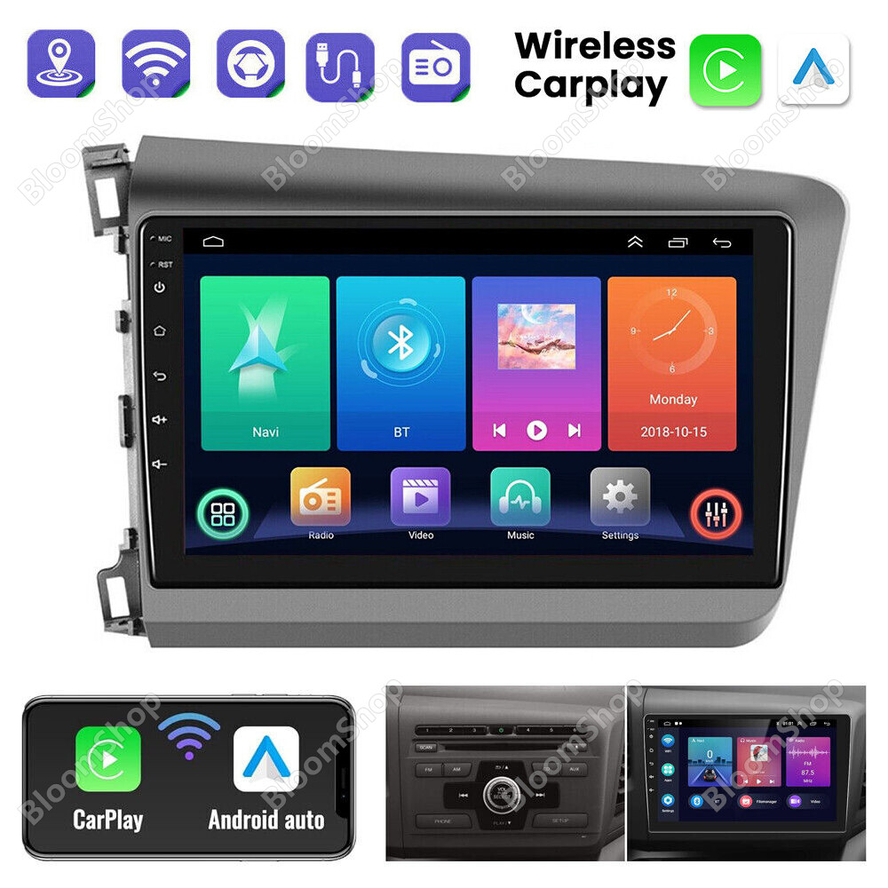 2+32G Android 15 For Honda Civic 2012-2015 Wireless Carplay Car Stereo Radio GPS