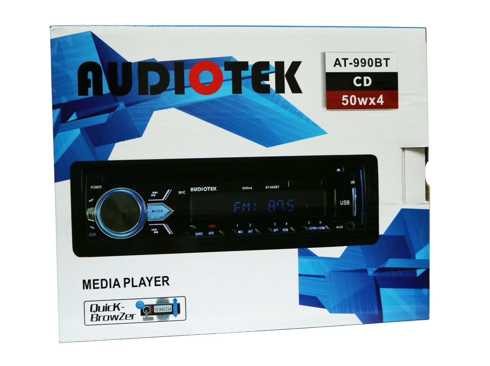 Audiotek AT-990 50W x4 In-Dash Bluetooth CD Receiver Car Stereo USB/AUX / SD