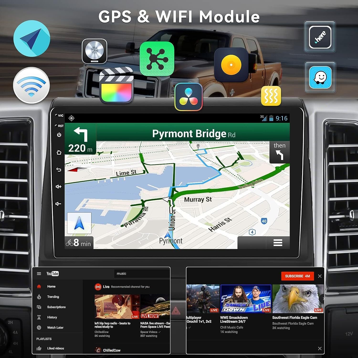 Radio For 2009-2012 Ford F150 Carplay GPS Navi BT WiFi GPS Navigation Backup Cam