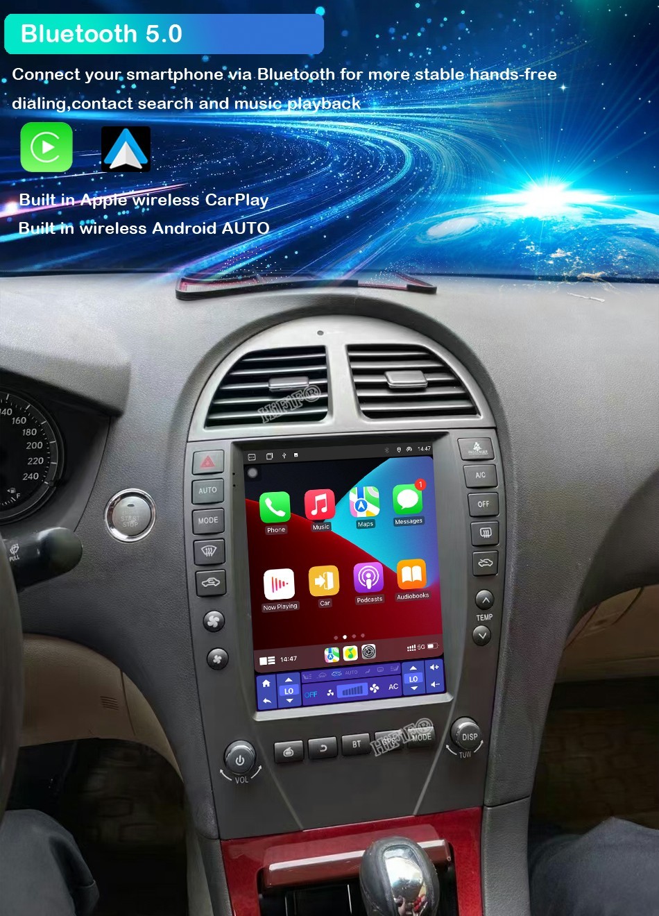 For Lexus ES ES240 ES300 ES330 ES350 2006-2012 For Tesla Style Screen Car Radio