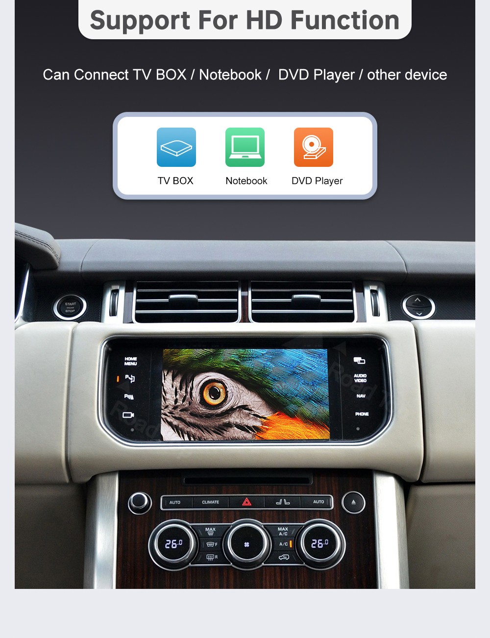 Roadtop Carplay Interface Kit for Land Rover Jaguar Range Rover Evoque Discovery