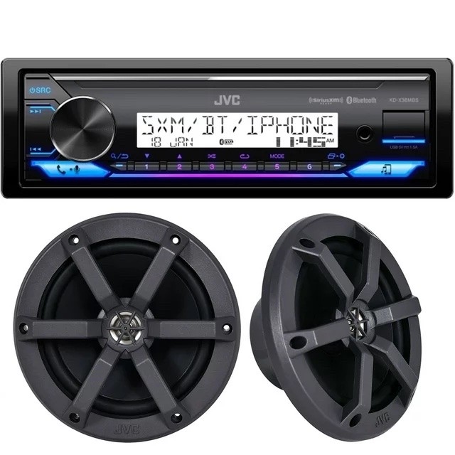 JVC KD-PKX38MBS Marine Multimedia Receiver and Speaker Package