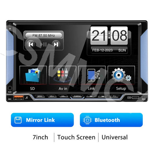 7 inch 2Din Car Multimedia MP5 Player GPS WiFi For CarPlay Android Auto FM AUX