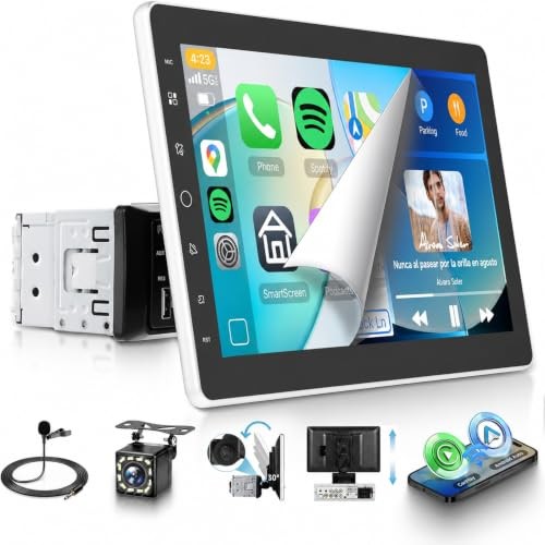2026 Upgrade 10.1’’ IPS Rotatable Car Stereo, Single Din Touchscreen Radio