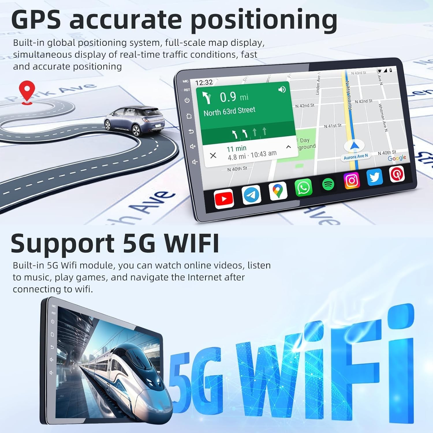For Nissan Sentra 2013-2019 Car Screen stereo Navi GPS Carplay 4+64G FM 1280*800
