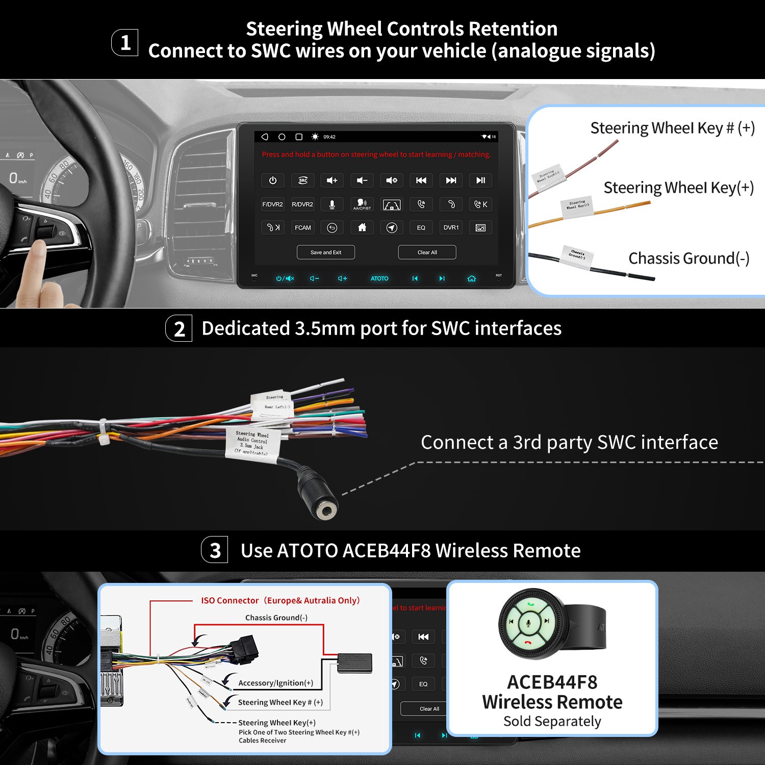 ATOTO Android Carplay GPS Navi WiFi 9″ Double 2Din Touch Screen Car Stereo Radio