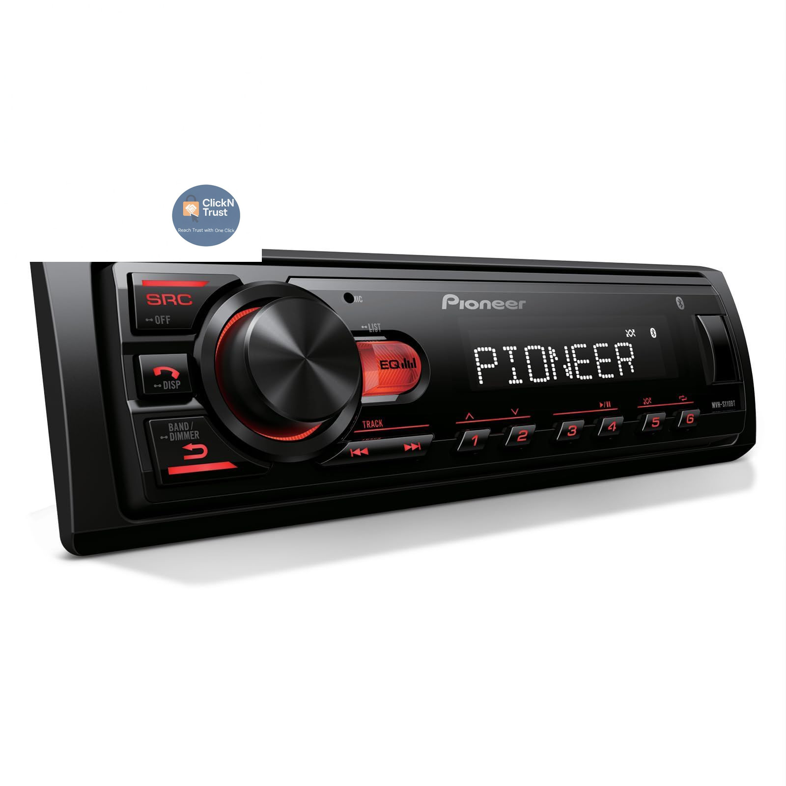 Pioneer MVH-S110BT 1-Din Digital Media Receiver Car Stereo – Bluetooth, Black