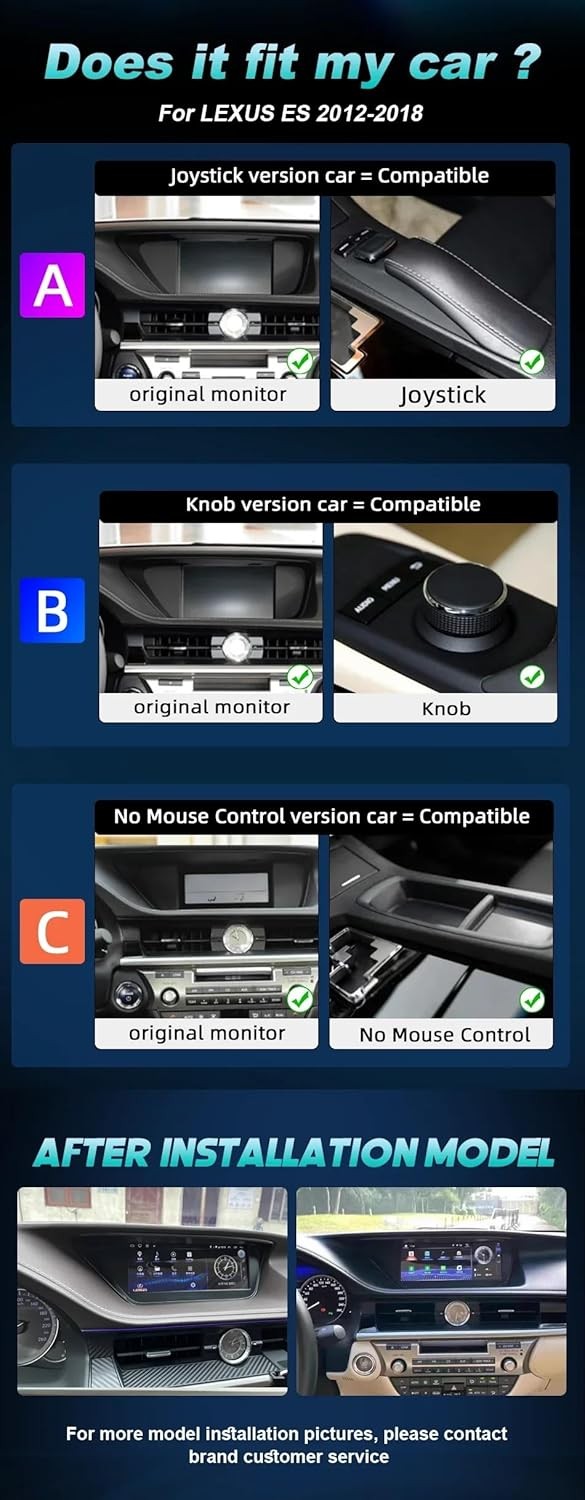 10.25″ For Lexus ES 2013-2017 Android Car Radio Stereo GPS Navi Carplay 8G+64GB
