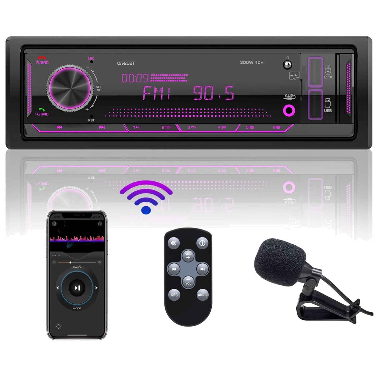 Marine Car Stereo System – Bluetooth Radio with Quick Charge