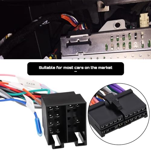 1PC 20Pin to ISO Harness Adapter 20P ISO Car Stereo Adapter Replacement