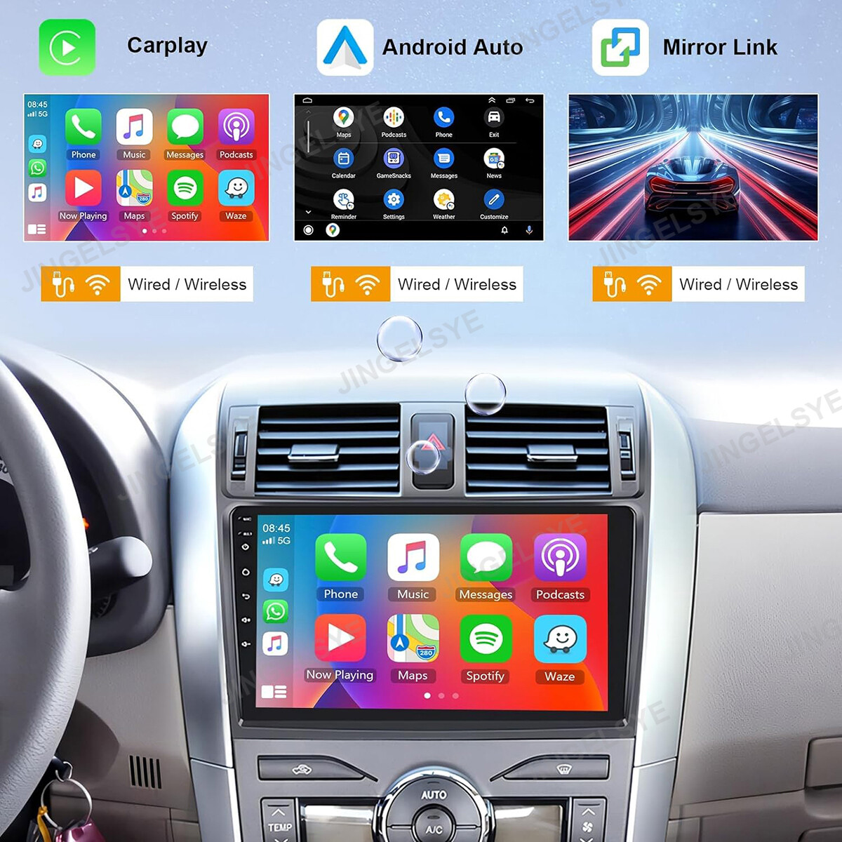 9″ Android Car Sluetooth For TOYOTA COROLLA 2009-2013 CarPlay Auto FM WIFI Navi
