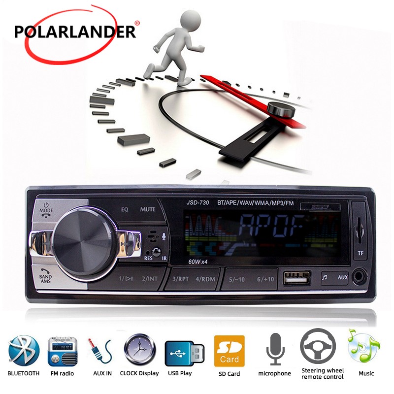 Single Din Bluetooth Car Radio Receiver With Remote Control FM MP3 USB SD AUX