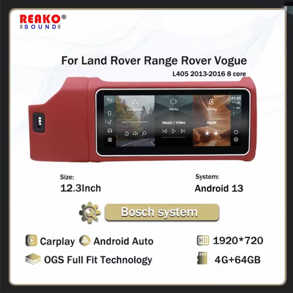 4+64G 12.3″ Carplay Per Land Rover Range Rover Vogue 2013-2017 Android13 BT GPS