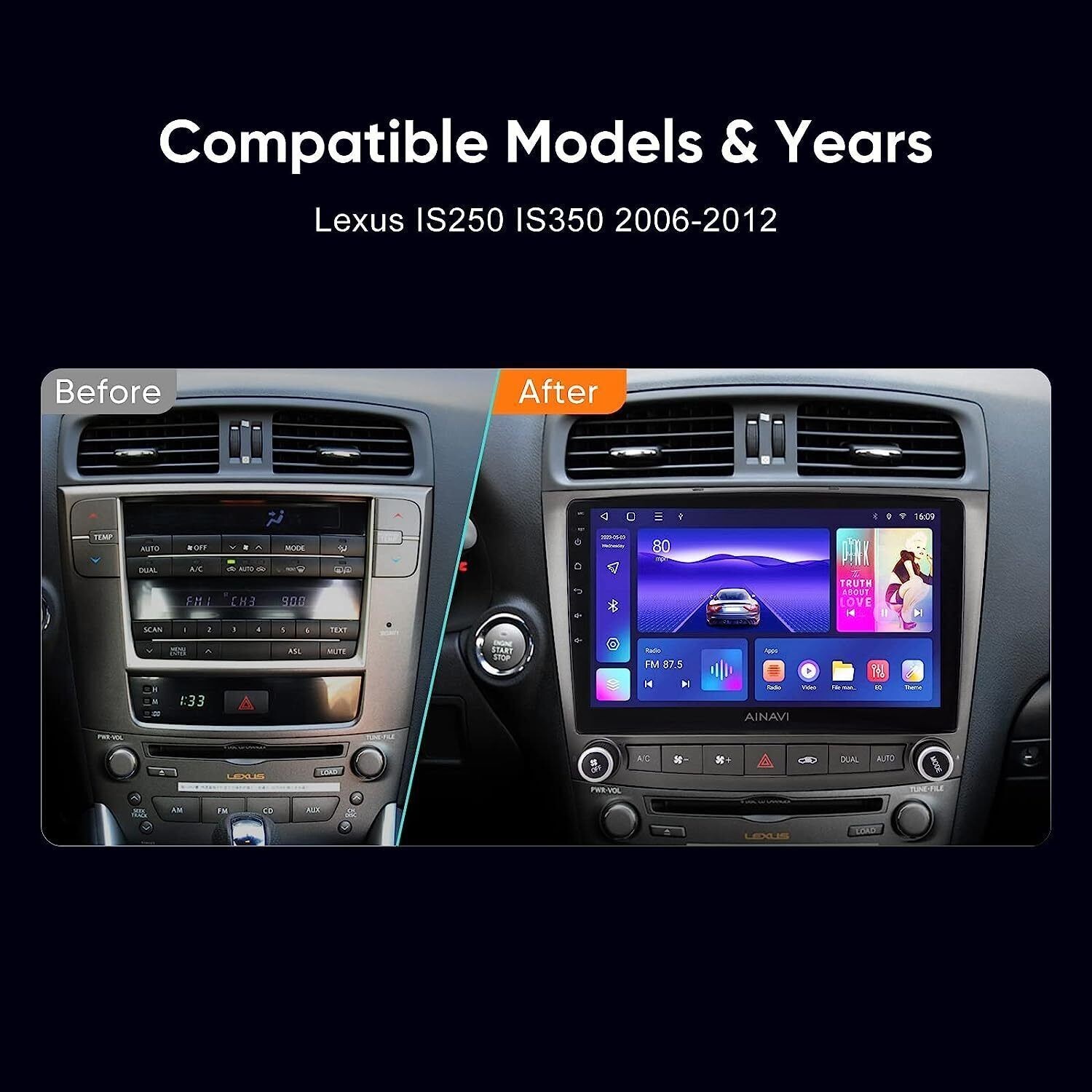 For 2006-2012 Lexus Carplay Radio Back Camera Backup Cam Stereo GPS Navi