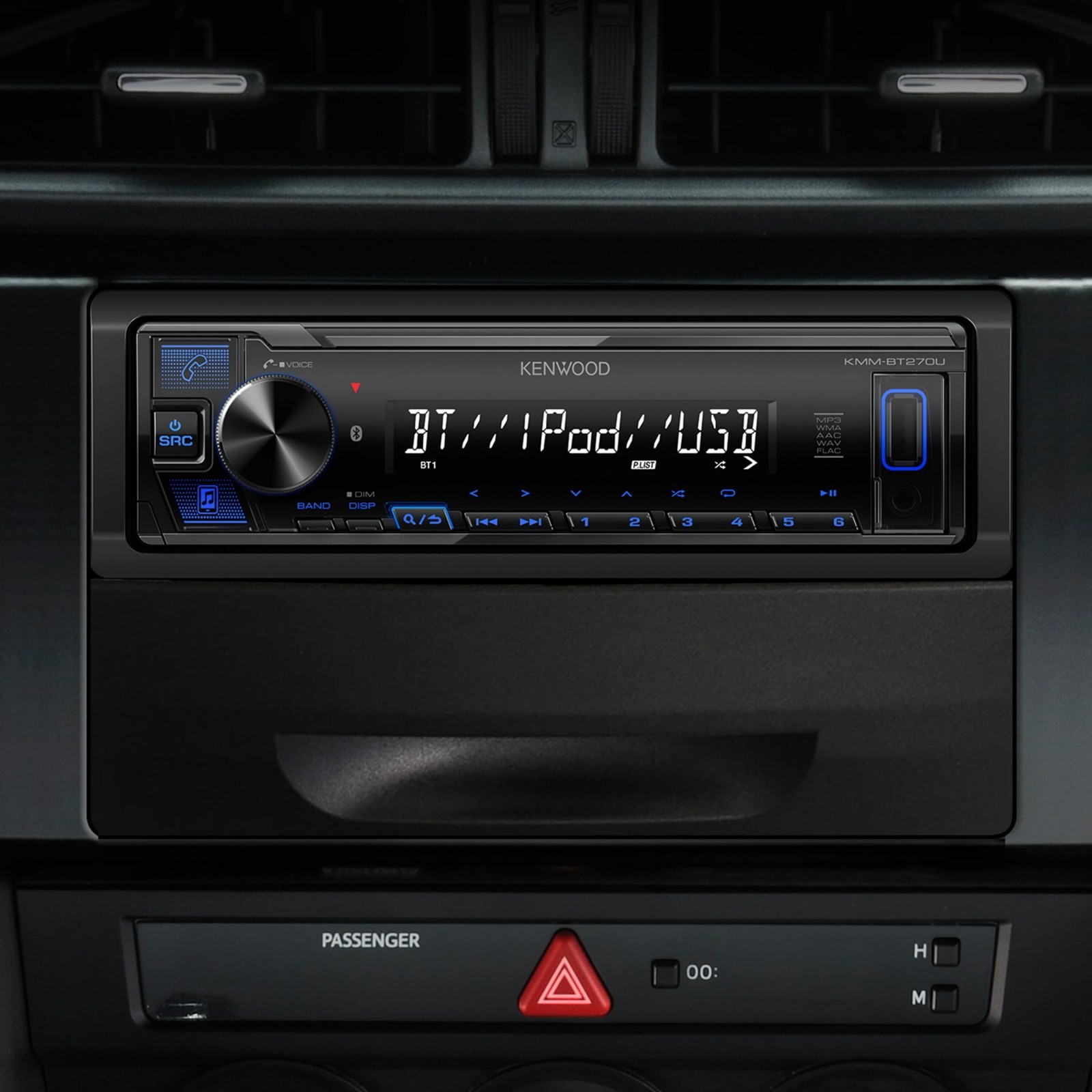Bluetooth Car Stereo Receiver, USB Port, AM/FM Radio, MP3 Player, Single DIN, 13