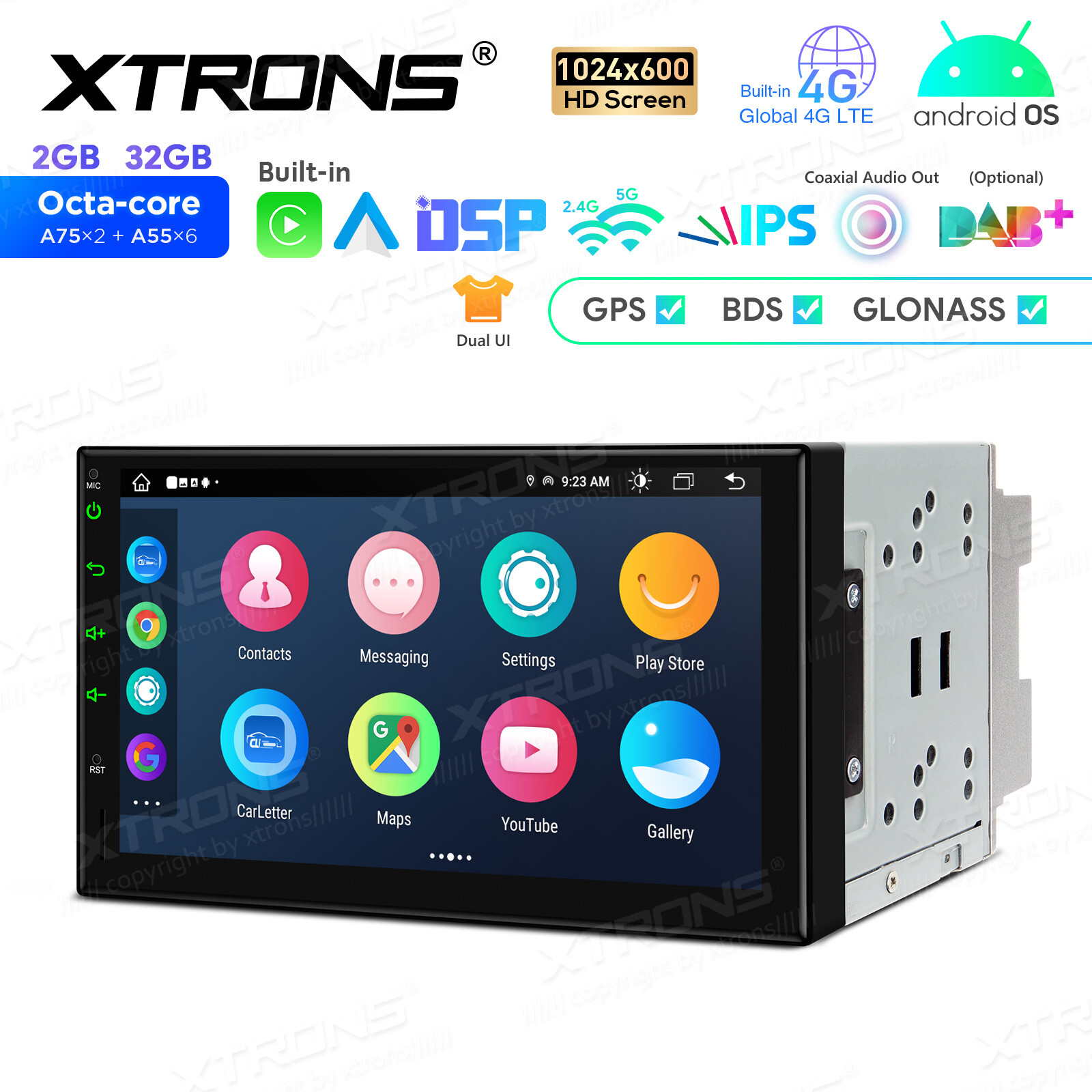 7″ Double 2DIN 4G LTE Octa-Core Car GPS Radio Stereo Sat Navi Android 13