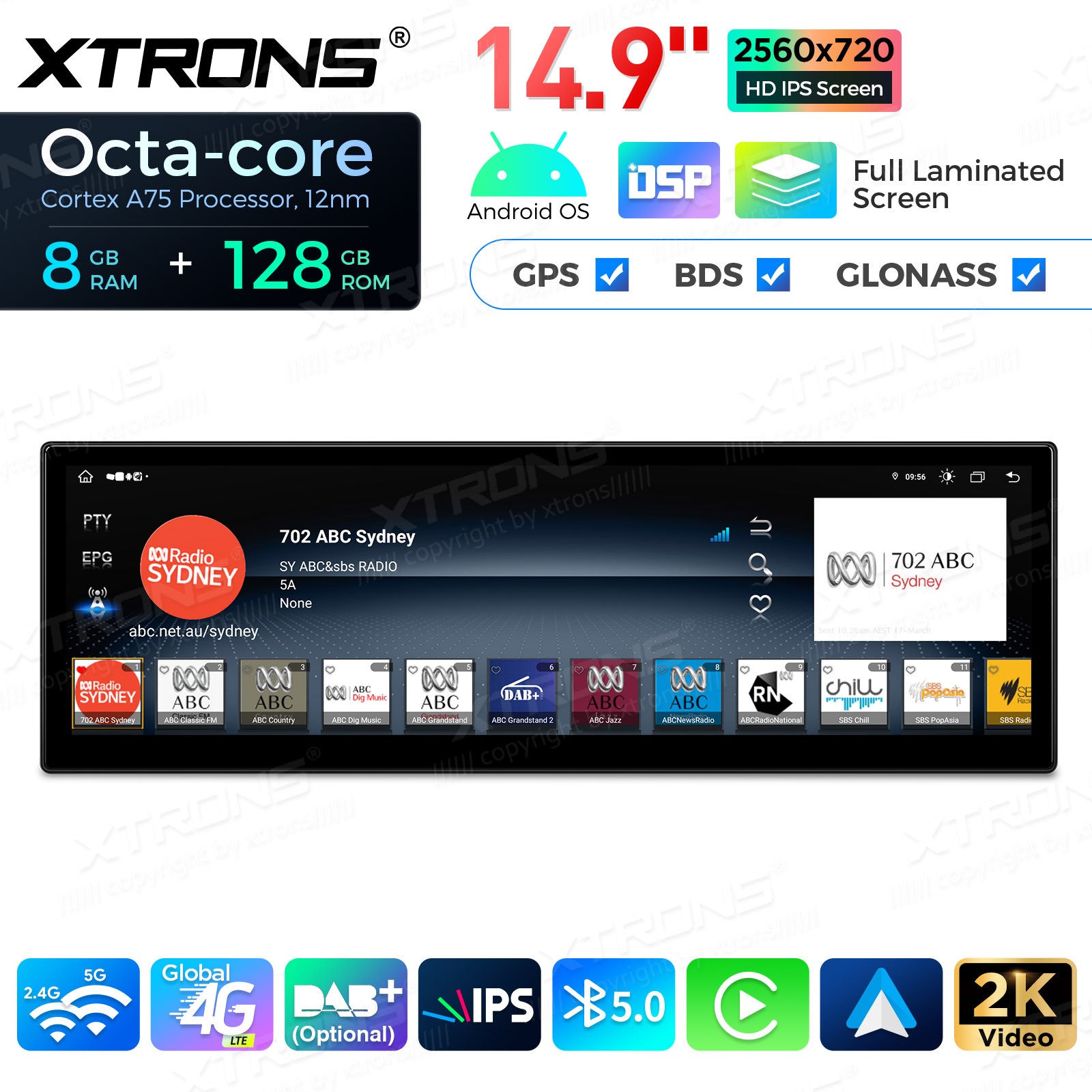 Android 14 System Upgrade 14.9″ for BMW E60 E61 5 Series CCC Radio Stereo 8+128G