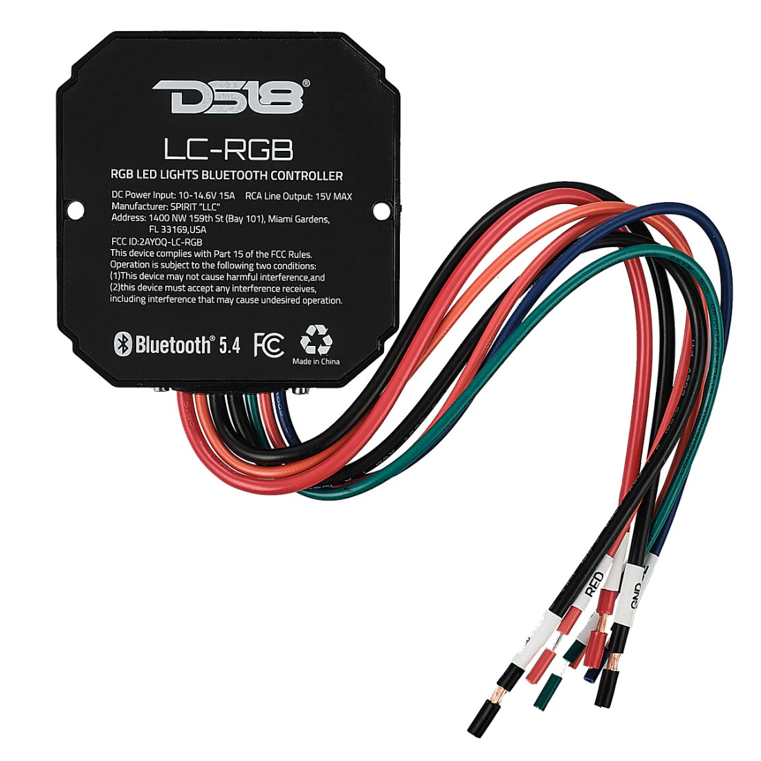 DS18 LC-RGB IP66 RGB LED Light Bluetooth v5.4 Controller – 100 Feet Long Range