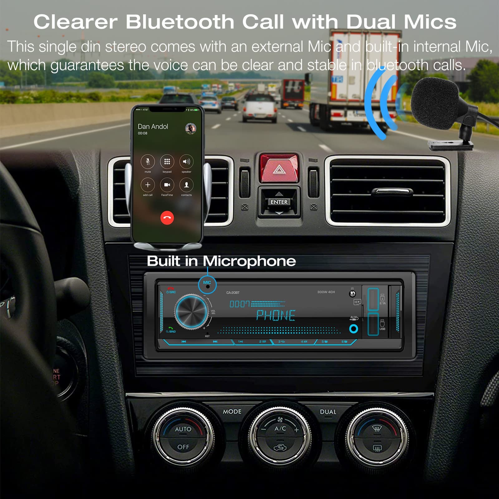 Single Din Stereo Marine Radio: Bluetooth Din, Radio